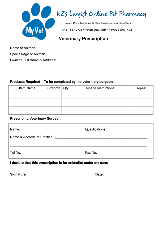 Vets sales online prescription